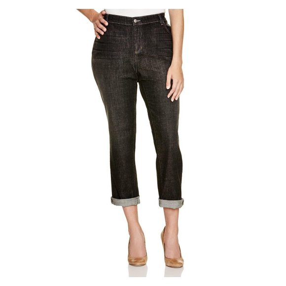 Eileen Fisher Pants - Eileen Fisher Black Stretch Pocketed Boyfriend Organic Cotton Jeans Size 14